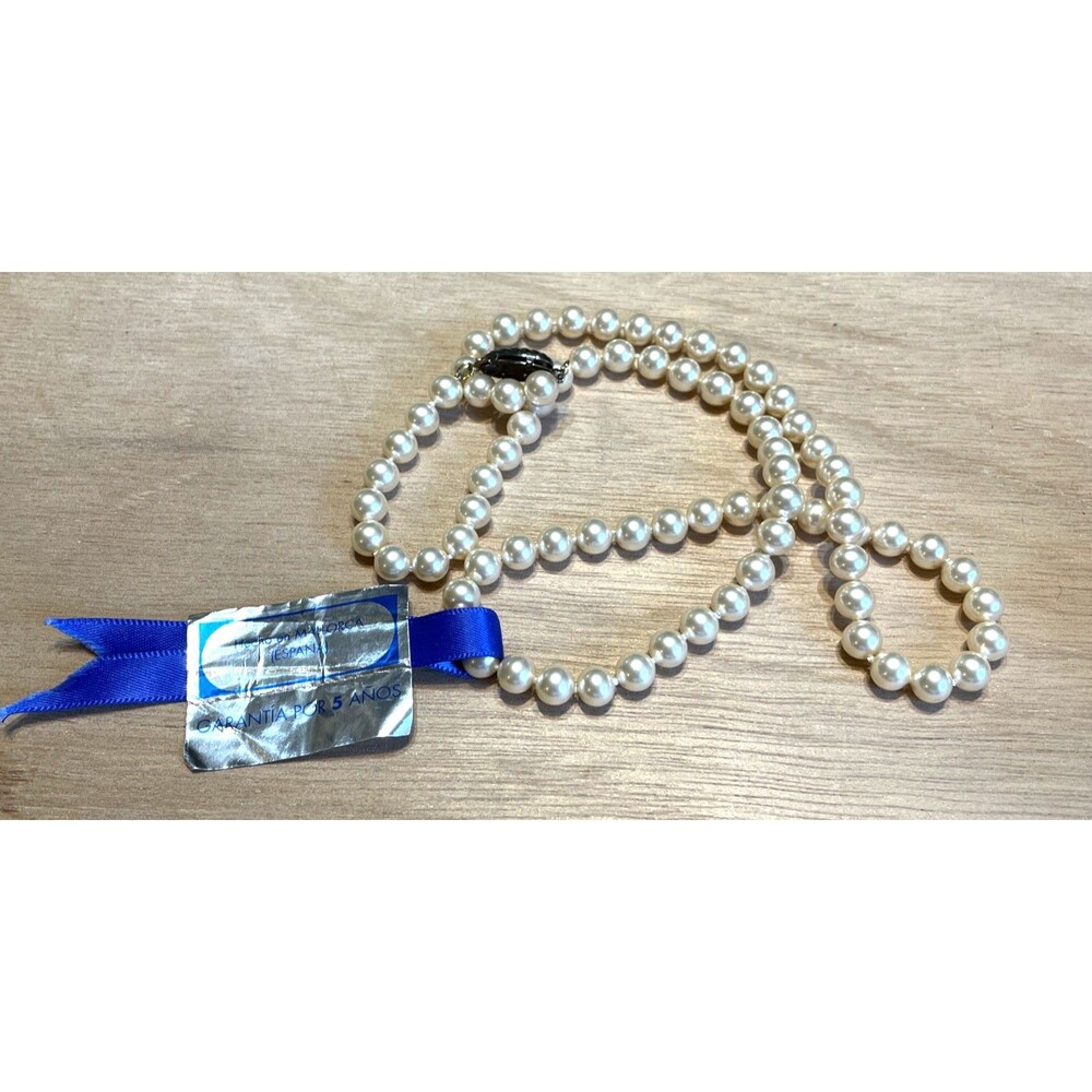 Capricho Mallorca Spain Pearl Necklace 24” 7MM Classic Jewelry